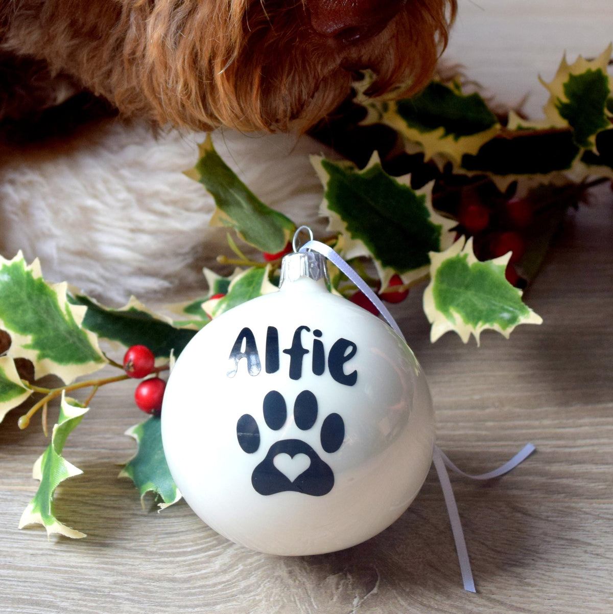 Personalised Pet Pawprint Bauble