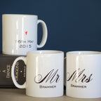 Personalised Mr And Mrs Wedding Mugs