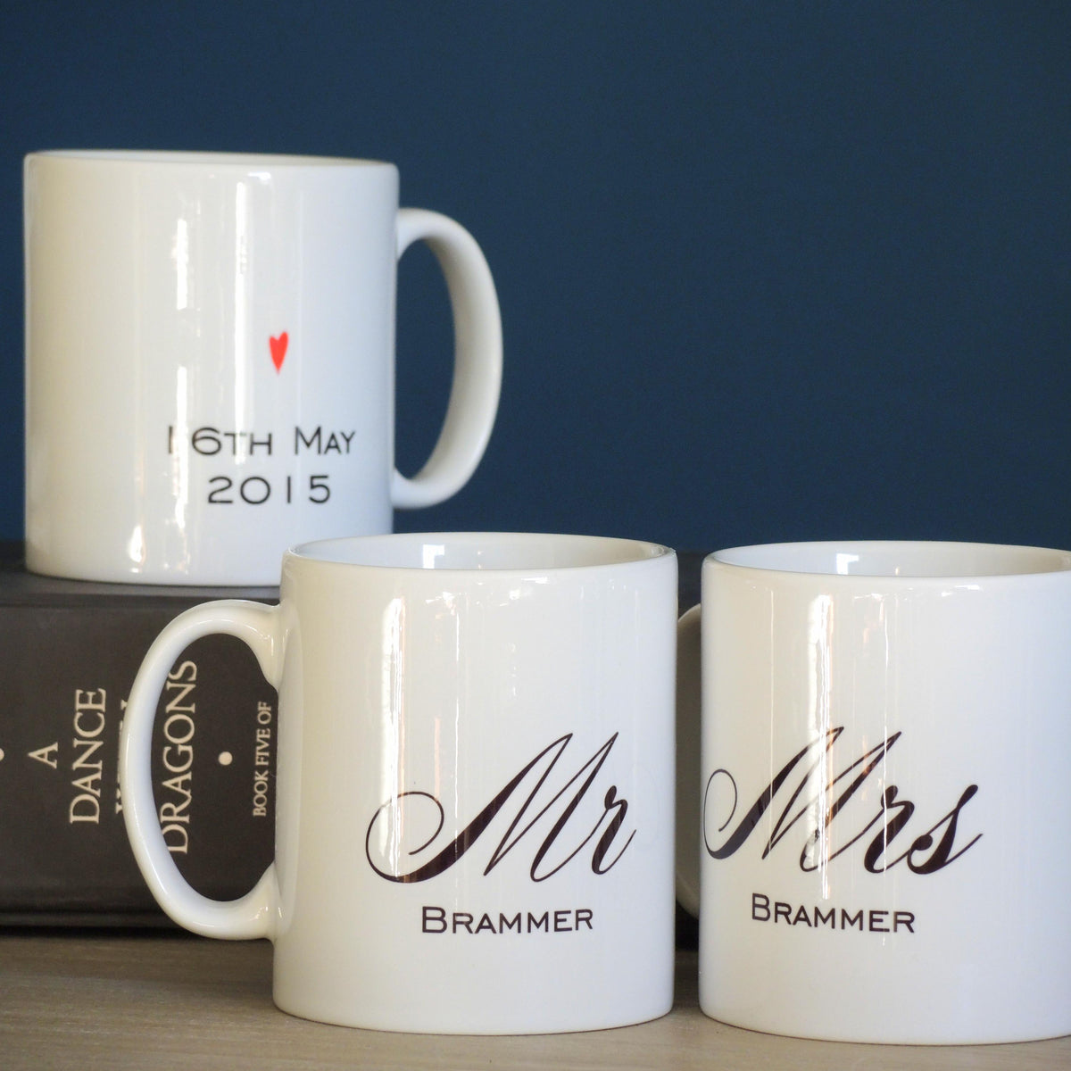 Personalised Mr And Mrs Wedding Mugs