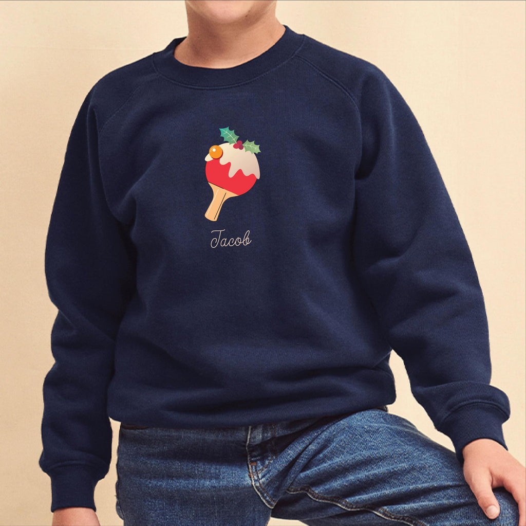 Personalises Table Tennis Kids Christmas Jumper