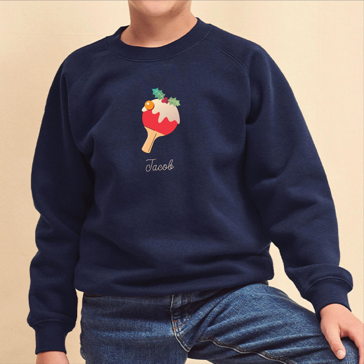 Personalises Table Tennis Kids Christmas Jumper