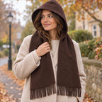 Personalised Hooded Brown Scarf