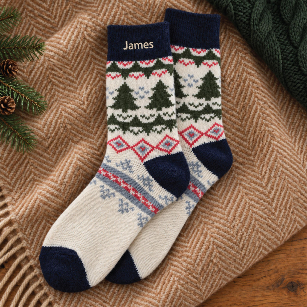Personalised Men's Fairisle Winter Socks