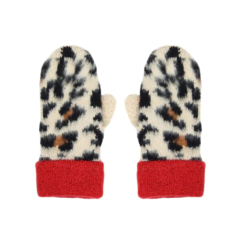 Women's Personalised Leopard Print Mittens