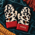 Women's Personalised Leopard Print Mittens