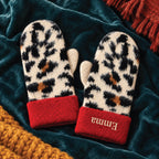 Women's Personalised Leopard Print Mittens