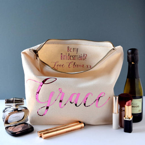 Be My Bridesmaid Secret Message Toiletry Bag