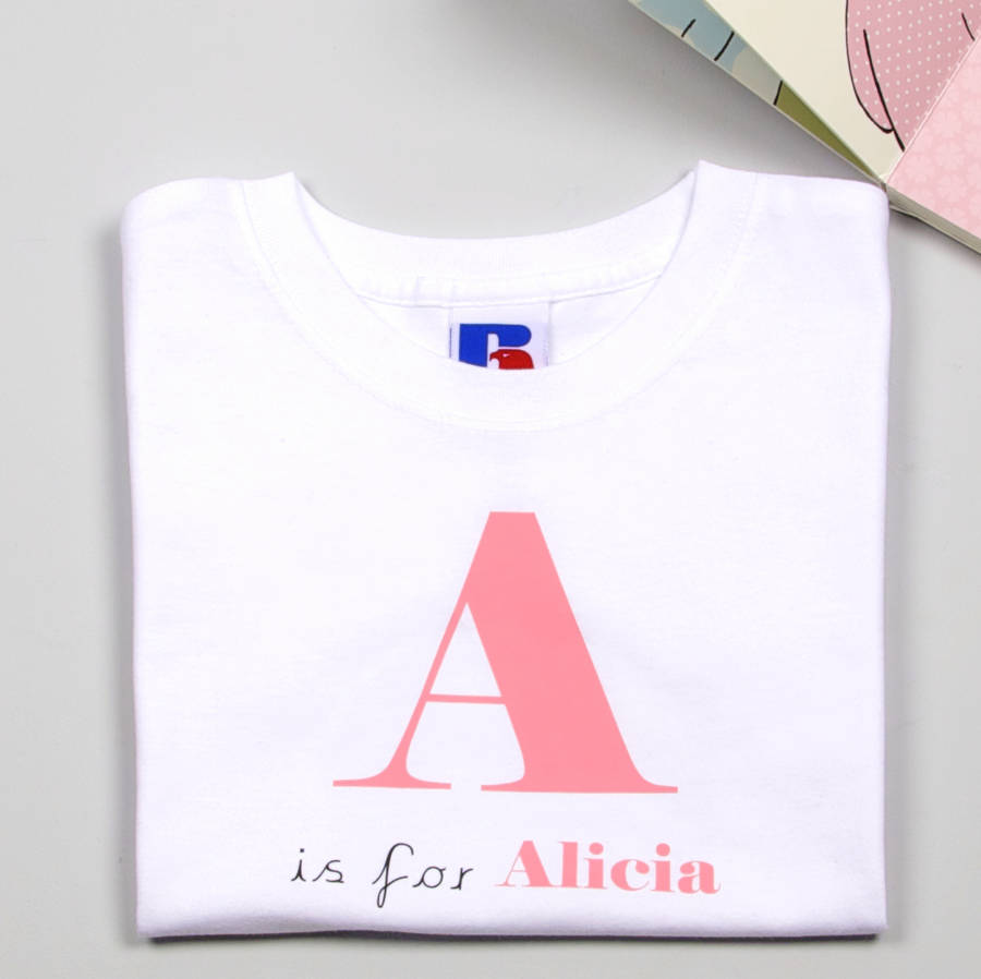 Children's Personalised Alphabet T Shirts
