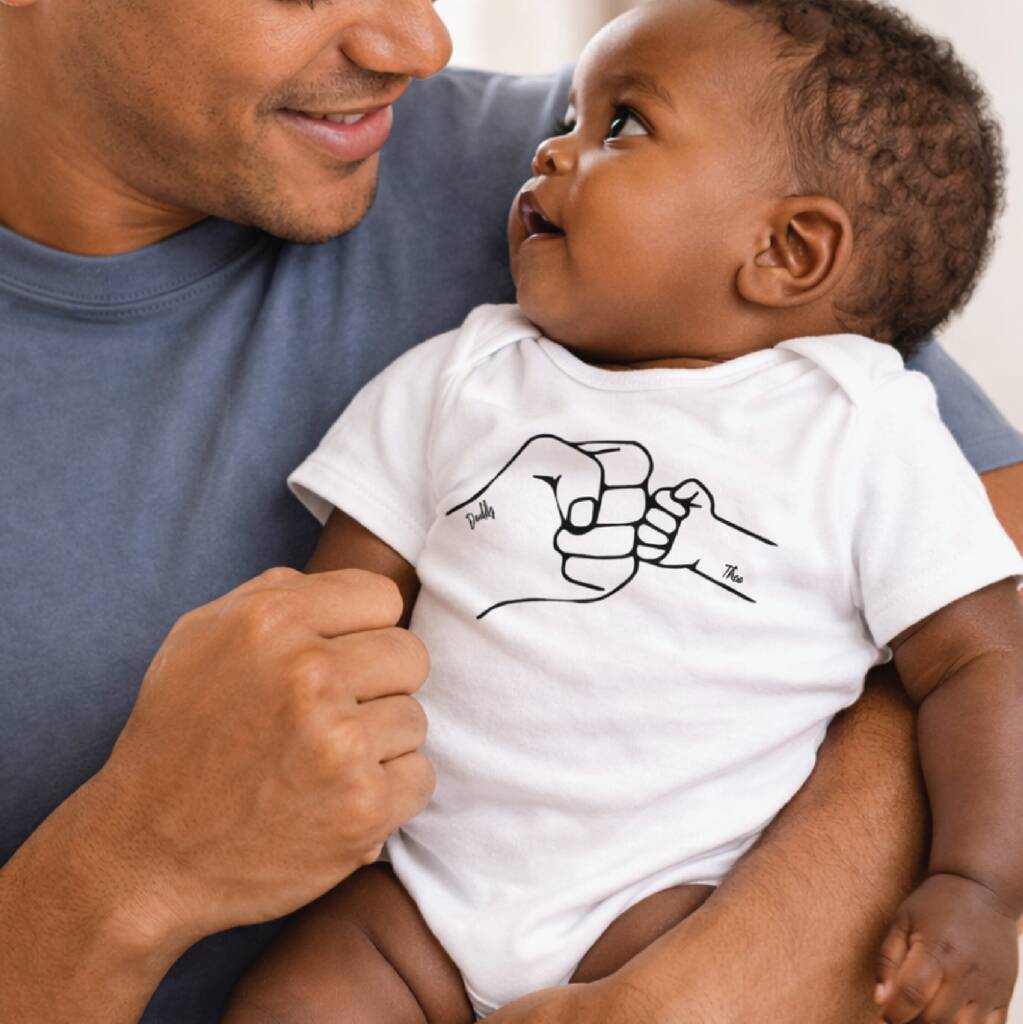 Daddy And Baby Fist Bump Baby Vest