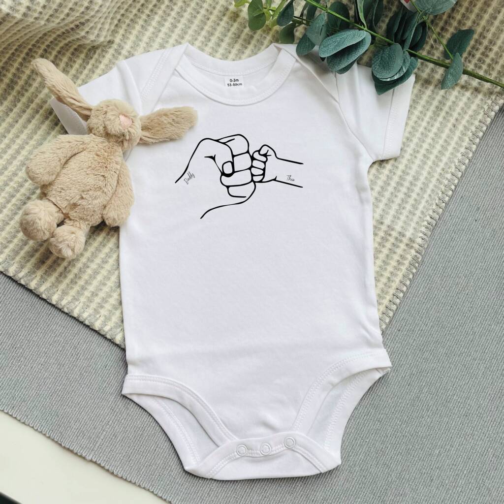 Daddy And Baby Fist Bump Baby Vest