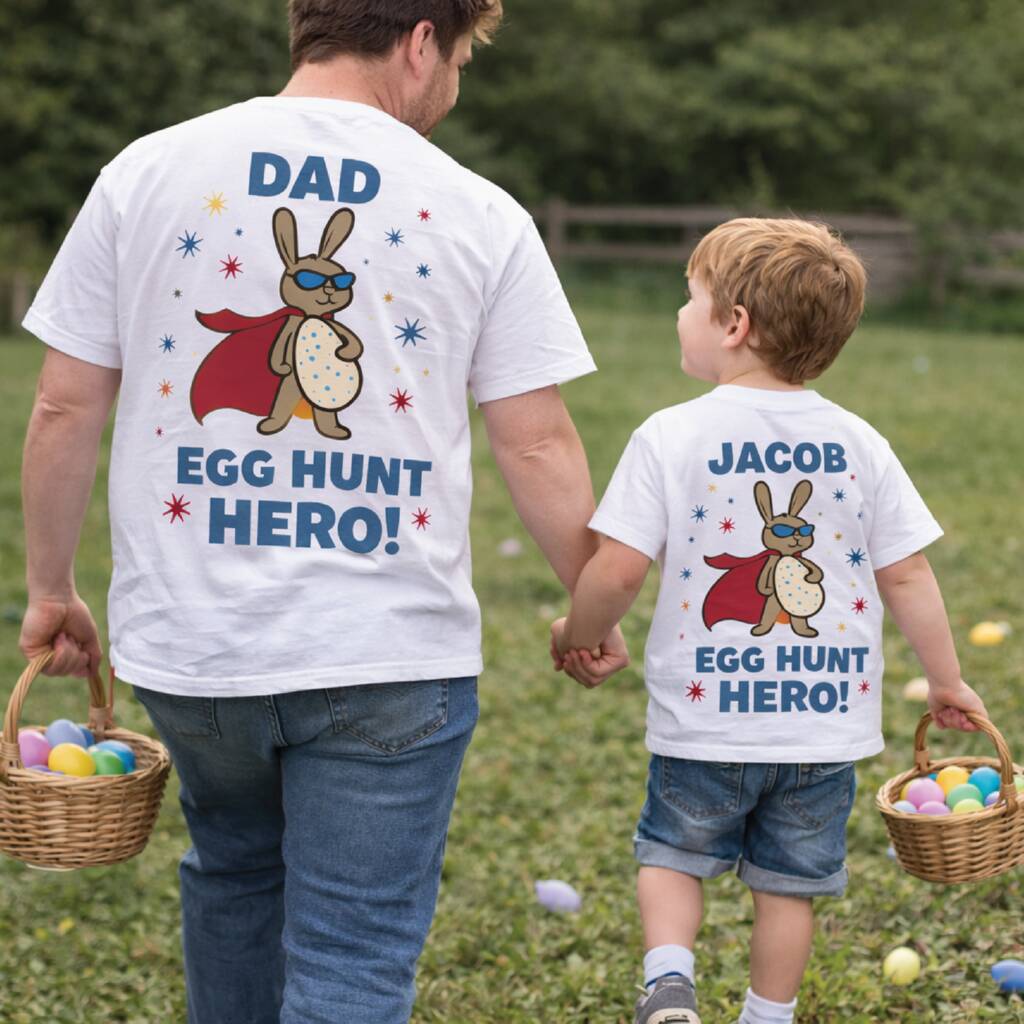 Matching Daddy & Me Easter Egg Hunt t-shirts