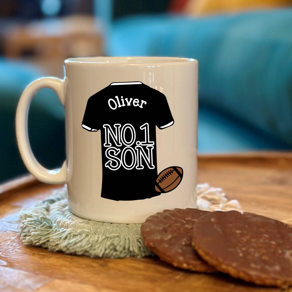 No.One Relative Personalised Rugby Shirt Mug