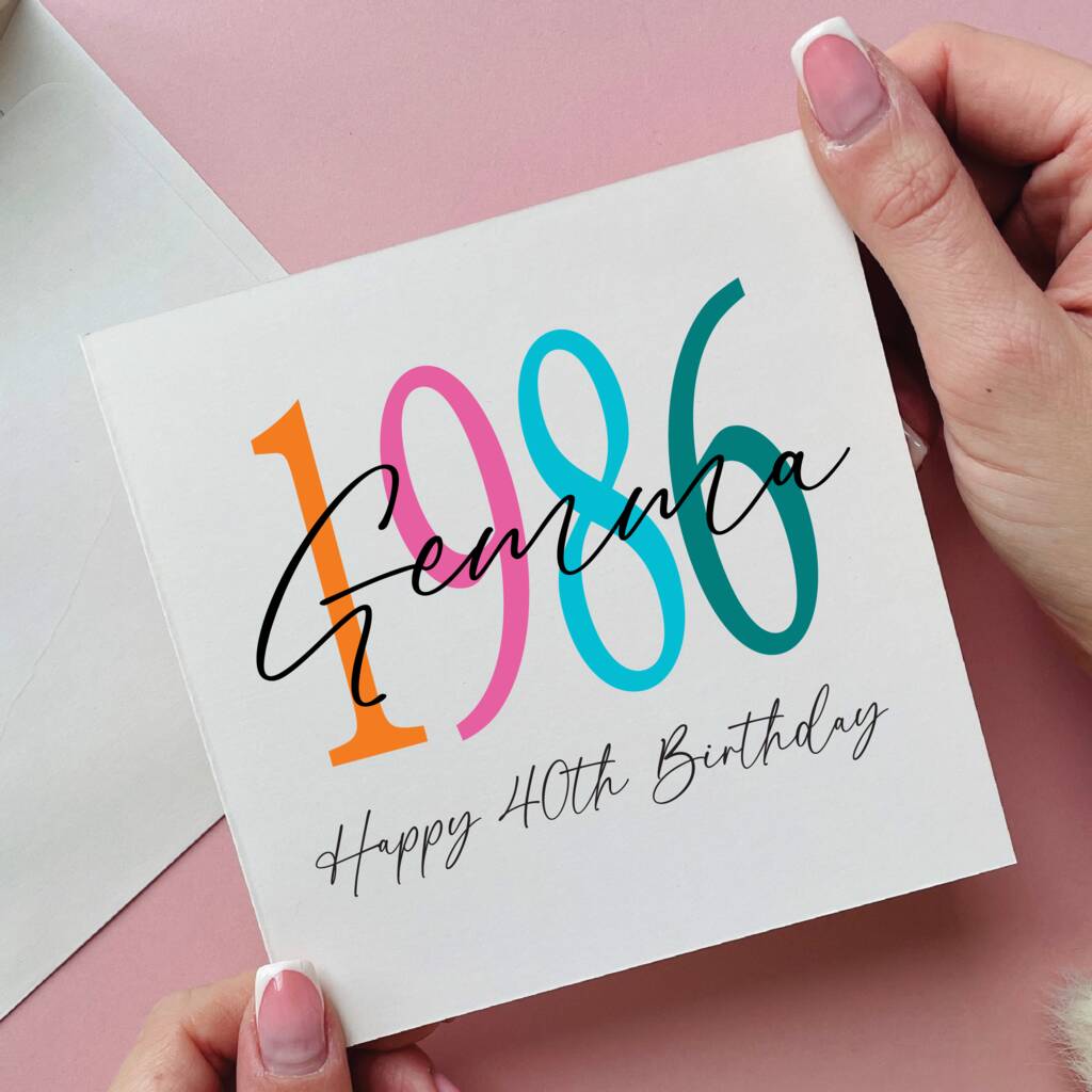 Personalised Birth Year 40th Birthday Card