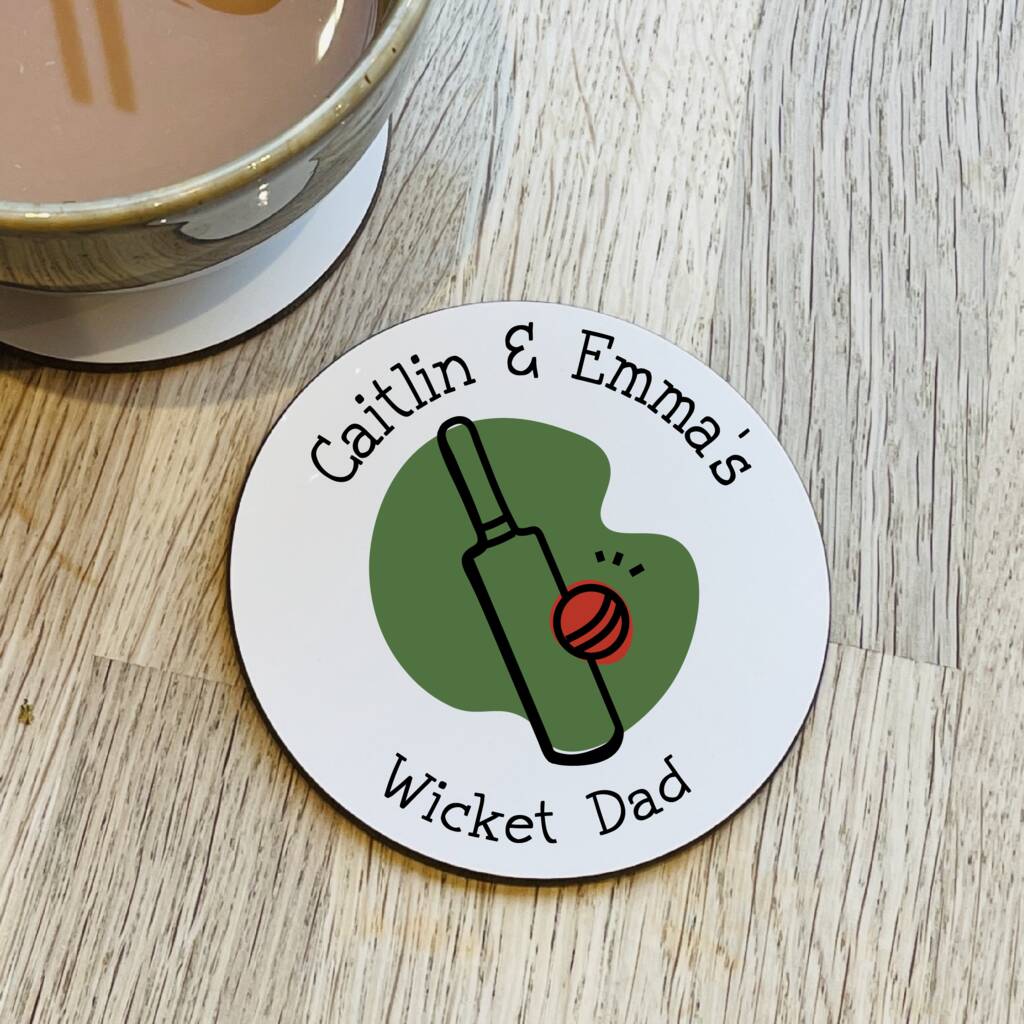 Personalised Cricket Dad Coaster