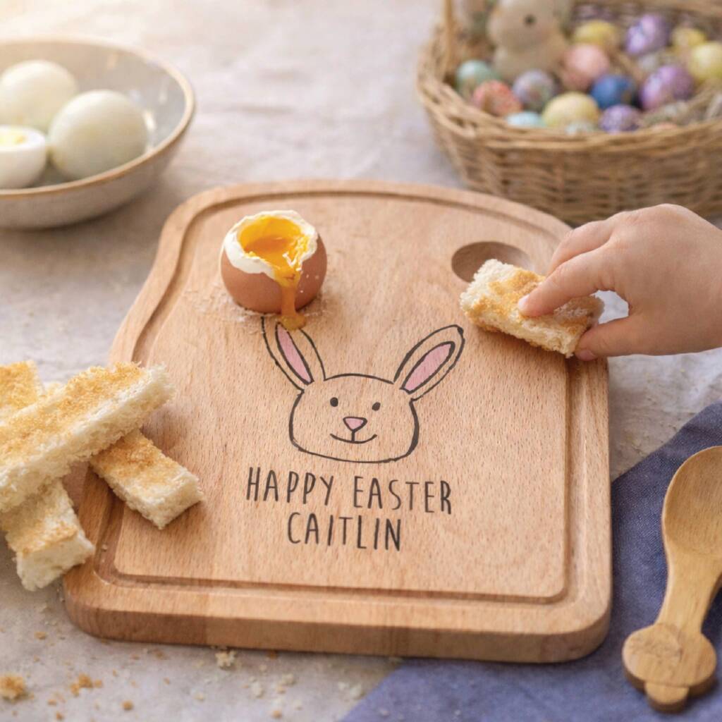 Easter Bunny egg & toast board. 