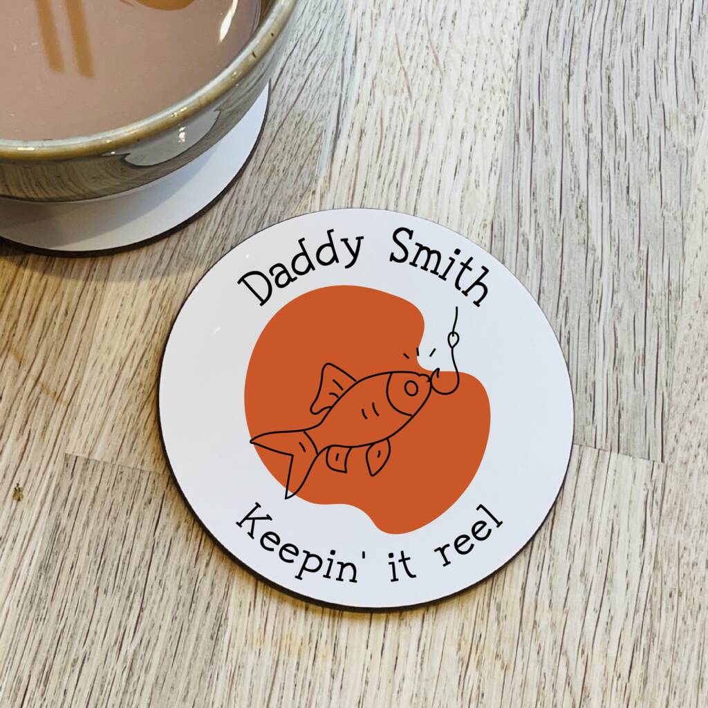 Personalised Fishing Dad Coaster