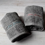 Personalised Grey Wedding Towels