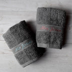 Personalised Grey Wedding Towels