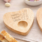 Personalised Happy Easter Heart Shaped Egg Cup