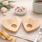 Personalised Happy Easter Heart Shaped Egg Cup