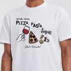 Personalised Pizza Pasta Wine Dad's Favourites T Shirt