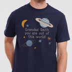 Personalised Planets And Stars Out Of This World Grandad T Shirt