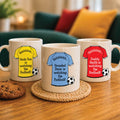 Personalised Shh Watching Football Team Shirt Mug