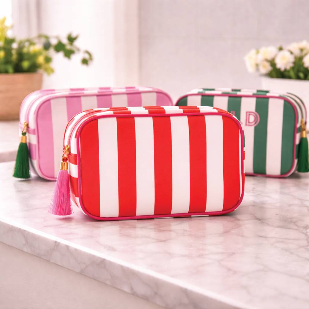 Personalised Summer Stripe Washbag