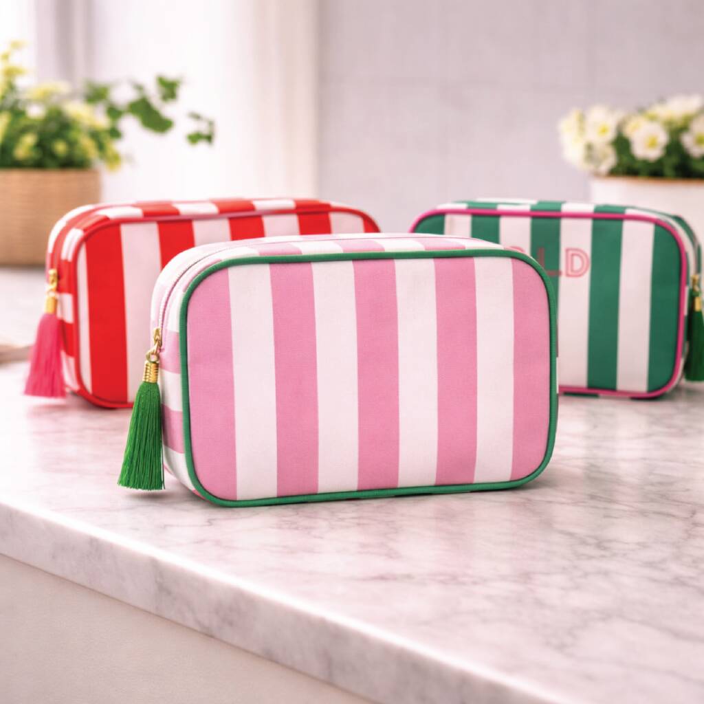 Personalised Summer Stripe Washbag
