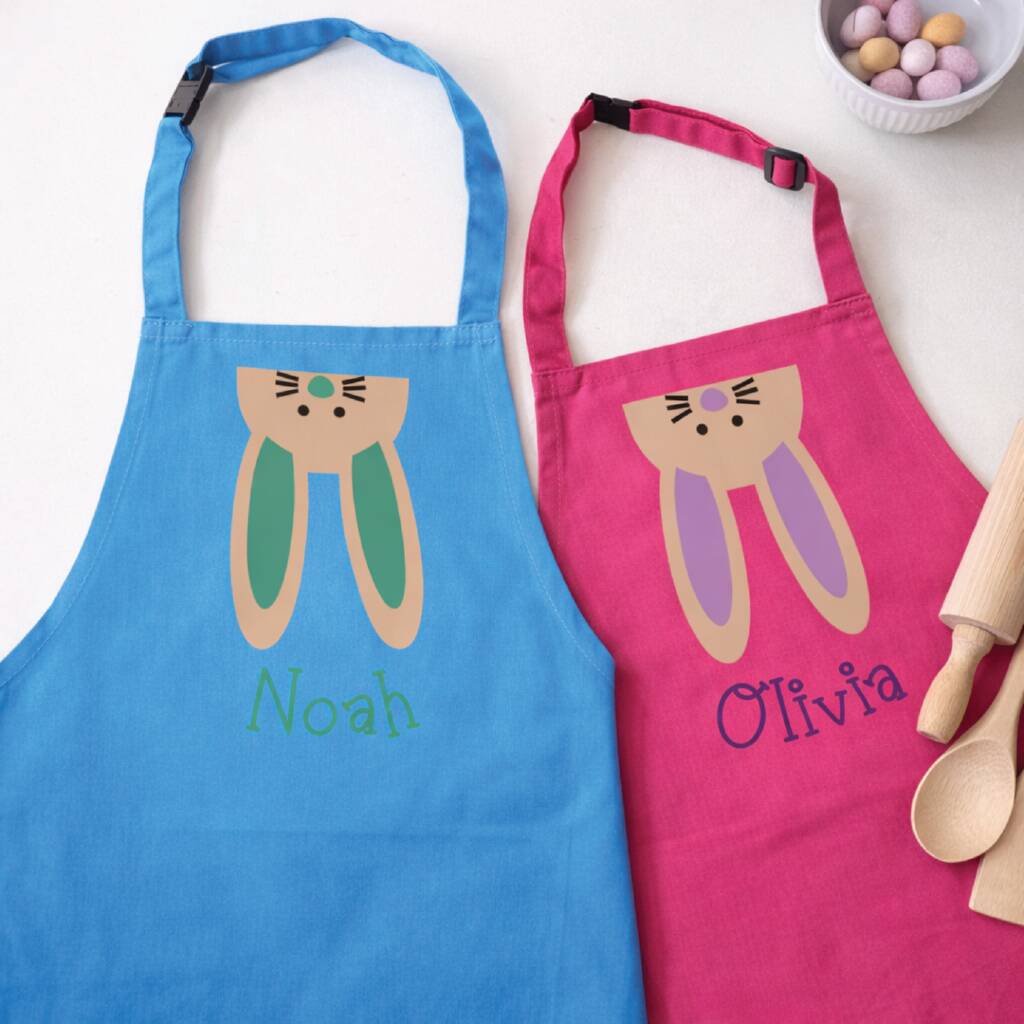 Personalised Upside Down Bunny Easter Apron For Kids