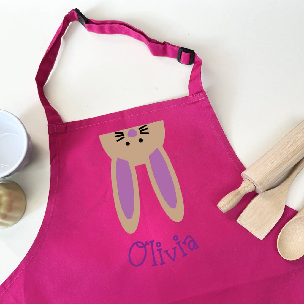 Personalised Upside Down Bunny Easter Apron For Kids