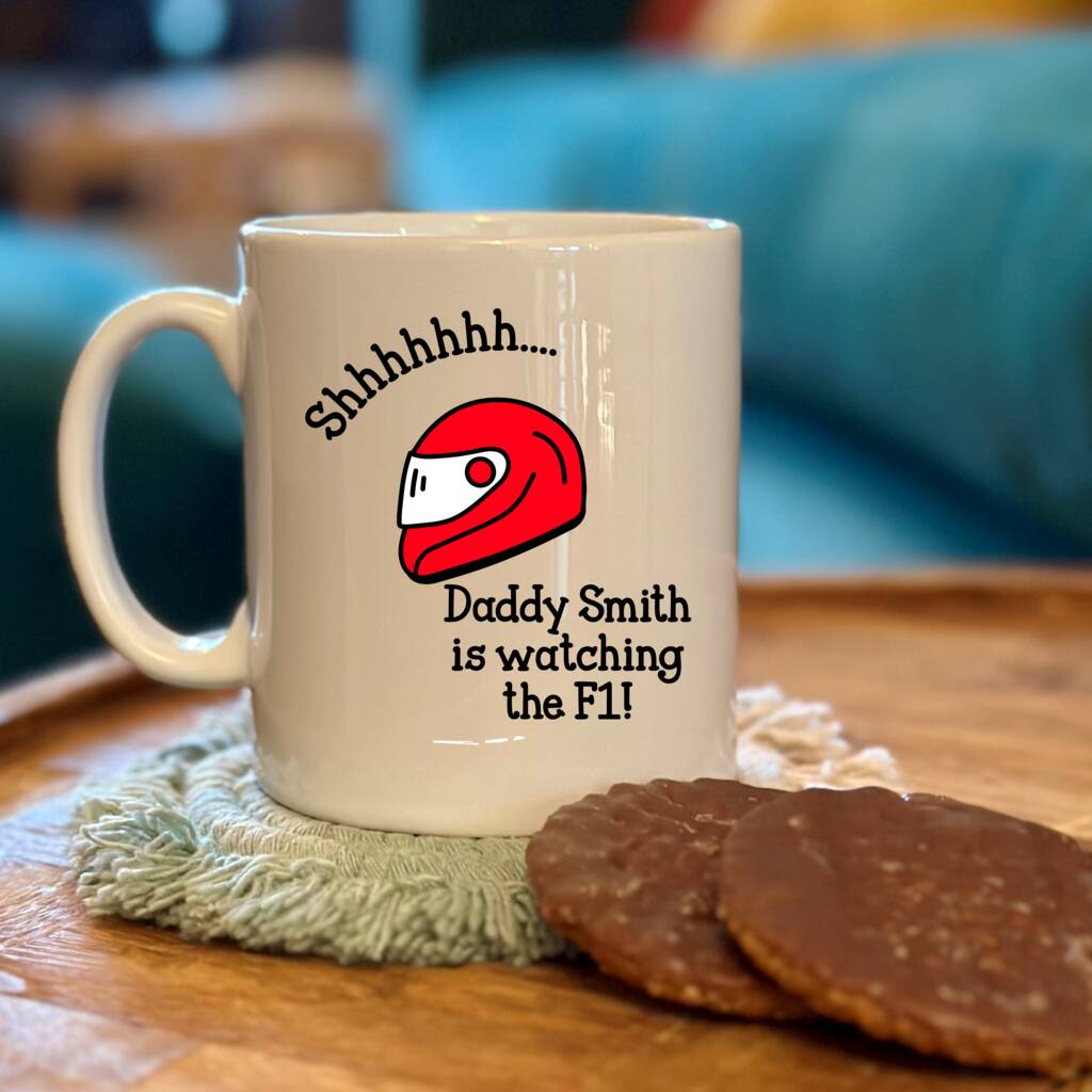 Personalised Watching Motor Racing Mug