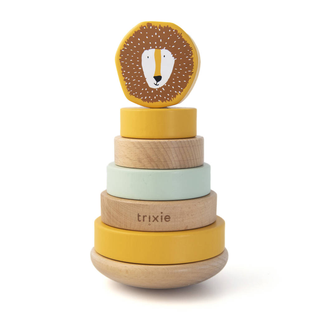 Personalised Wooden Lion Stacking Toy